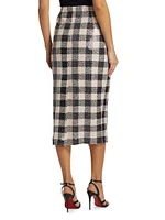 Leilani Sequined Check Pencil Skirt