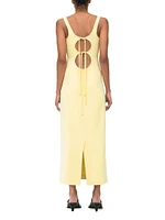 Heavy Crêpê Tie-Back Sheath Maxi Dress