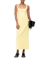 Heavy Crêpê Tie-Back Sheath Maxi Dress