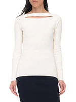 Compact Knit Cut-Out Top