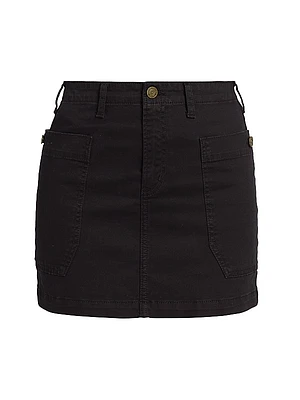 Stretch-Cotton Cargo Miniskirt