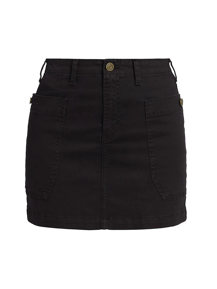 Stretch-Cotton Cargo Miniskirt