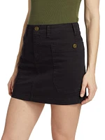 Stretch-Cotton Cargo Miniskirt