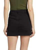 Stretch-Cotton Cargo Miniskirt