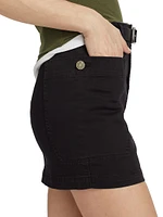 Stretch-Cotton Cargo Miniskirt