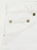 Mid-Rise Angled Zip Barrel Jeans