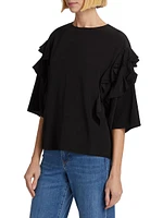 Silk Ruffled-Sleeve Blouse