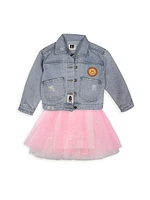 Little Girl's & Patched Denim Jacket