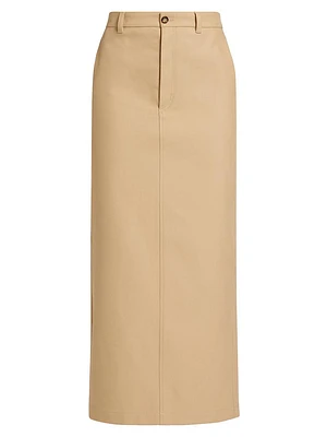 Drill Cotton Column Maxi Skirt