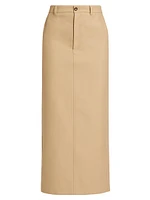 Drill Cotton Column Maxi Skirt