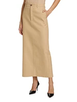 Drill Cotton Column Maxi Skirt