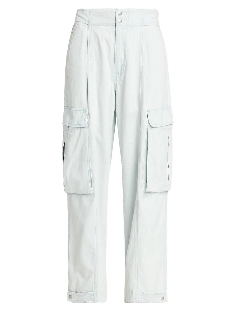 Cotton Wide-Leg Cargo Pants