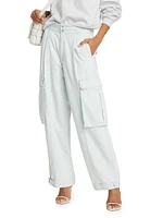 Cotton Wide-Leg Cargo Pants