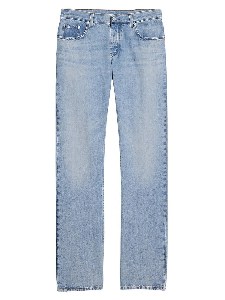 Washed Straight-Leg Jeans