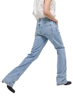 Washed Straight-Leg Jeans