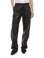 Leather Straight-Leg Pants