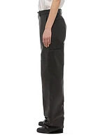 Leather Straight-Leg Pants