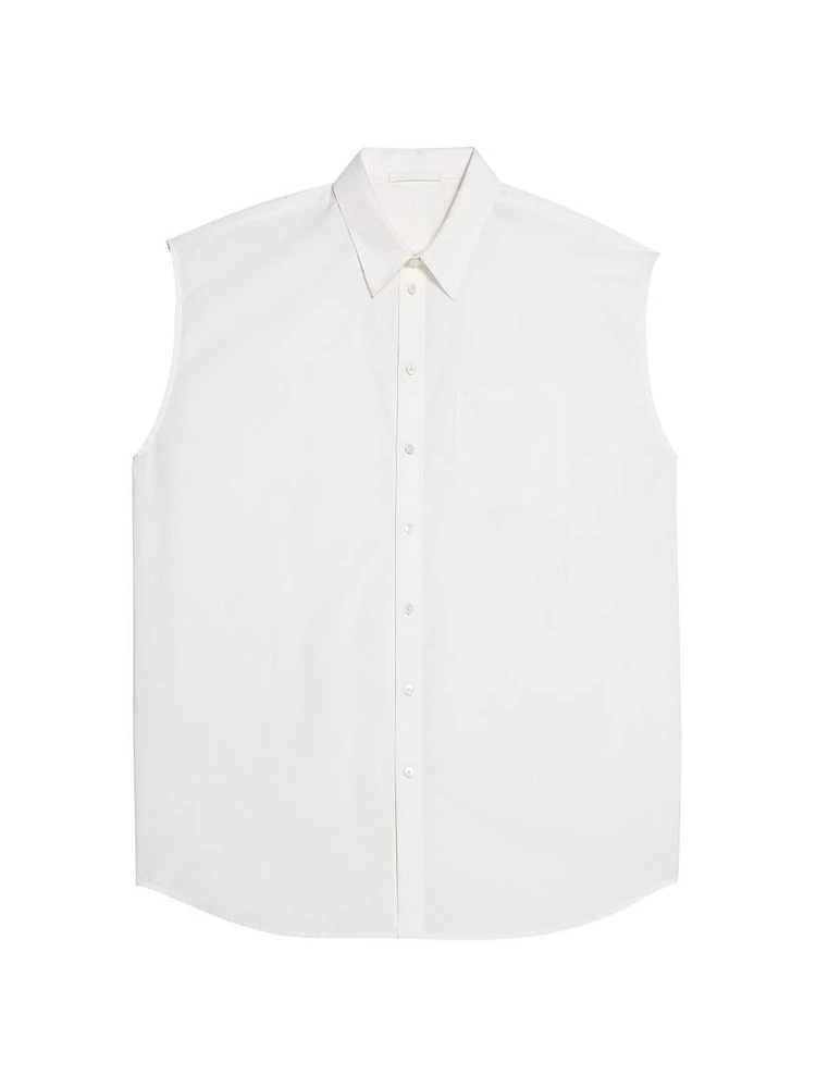 Cotton Sleeveless Oversized Shirt