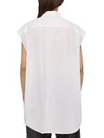 Cotton Sleeveless Oversized Shirt