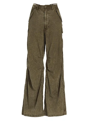 Cotton Wide-Leg Cargo Pants