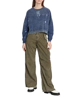 Cotton Wide-Leg Cargo Pants