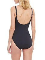 Luna Surplice Tie-Waist One-Piece Swimsuit