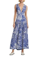 Simone Printed Halter Midi-Dress