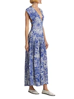 Simone Printed Halter Midi-Dress