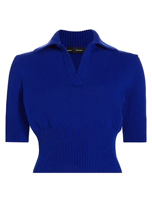 Reeve Cotton-Blend Knit Polo Top