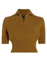Reeve Cotton-Blend Knit Polo Top