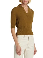 Reeve Cotton-Blend Knit Polo Top