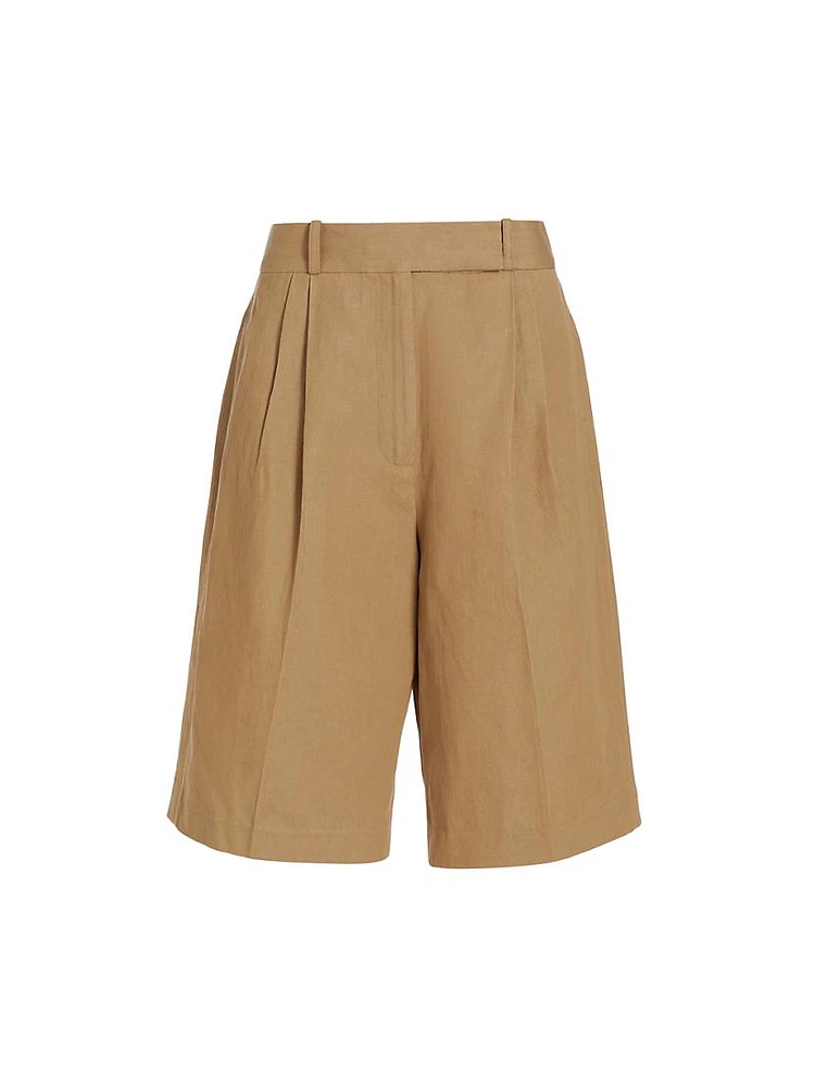 Jenny Cotton & Linen Twill Bermuda Shorts