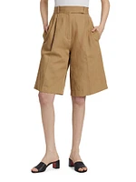 Jenny Cotton & Linen Twill Bermuda Shorts