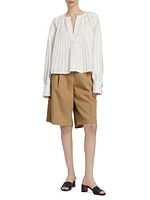 Jenny Cotton & Linen Twill Bermuda Shorts