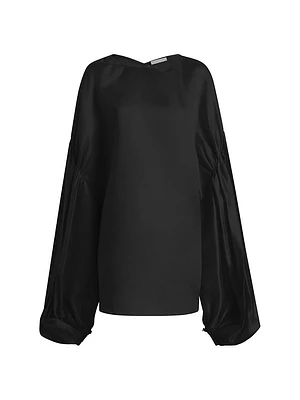 Quico Silk Blouson-Sleeve Top