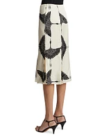 Levy Crane-Print Midi-Skirt