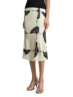 Levy Crane-Print Midi-Skirt