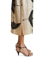 Sicily Crane-Printed Twill Slipdress