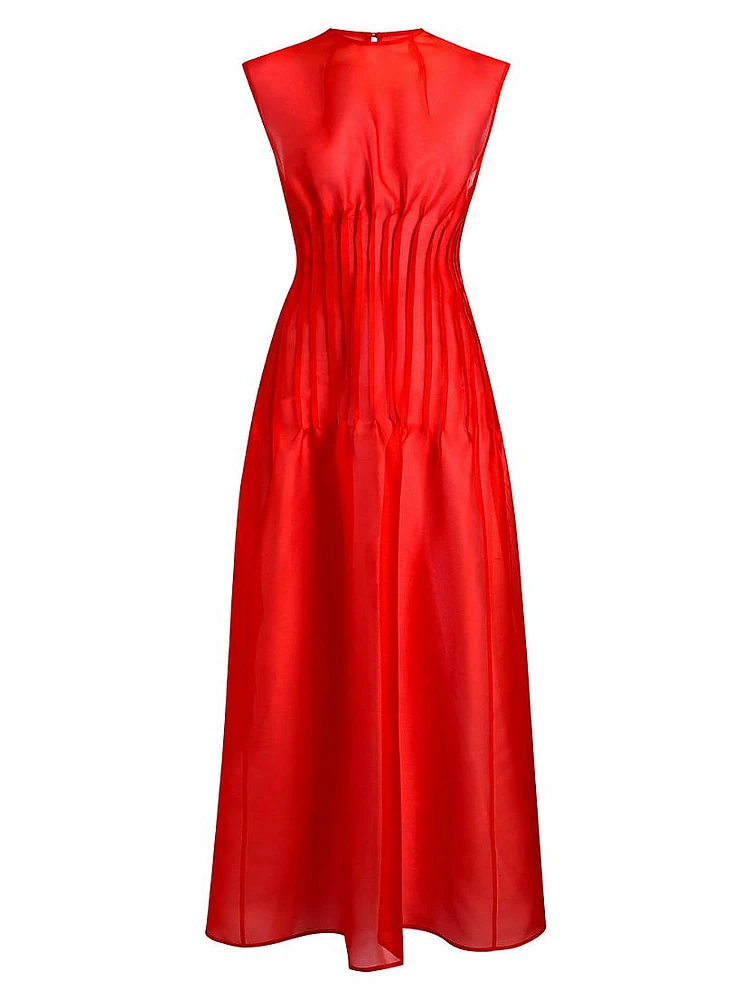 Wes Seamed Silk Organza Dress