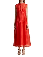 Wes Seamed Silk Organza Dress