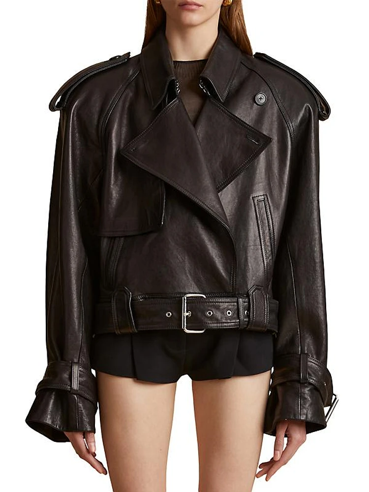 Hammond Belted Leather Jacket