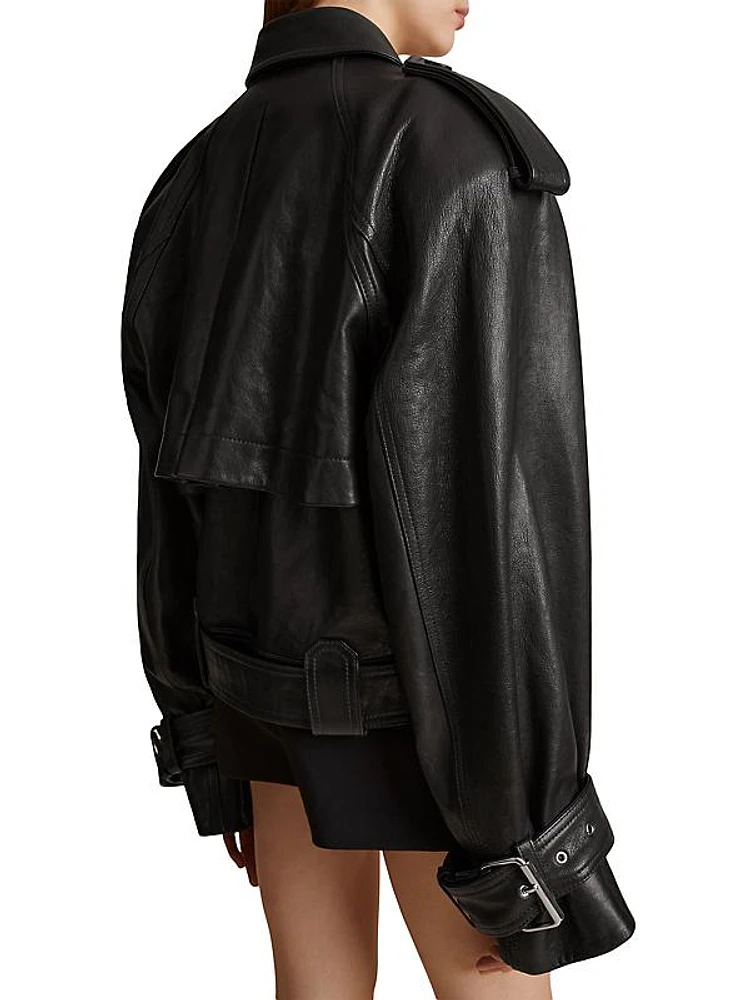 Hammond Belted Leather Jacket