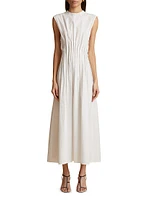 Wes Pinucked Cotton Midi-Dress