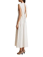 Wes Pinucked Cotton Midi-Dress