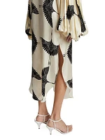 Zelma Bishop-Sleeve Midi-Dress