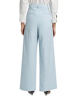 Pleated Wool Low-Rise Trousers