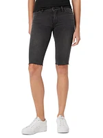 Amelia Denim Mid-Rise Bermuda Shorts