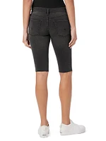 Amelia Denim Mid-Rise Bermuda Shorts