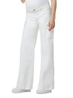 Maternity Utility Wide-Leg Cargo Jeans