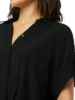 Knotted Button-Front Shirt